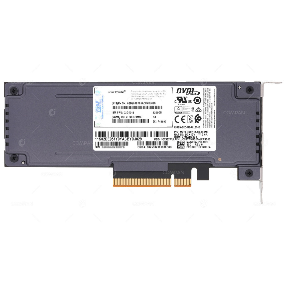 02DE948 IBM NVME SSD 3.2TB PCI-E 3.0 X8